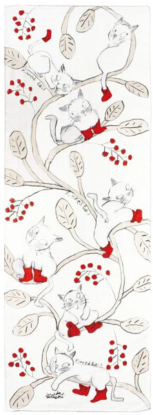 Japanese Hand Towel, Lucky Cat with Socks - Scents of Japan