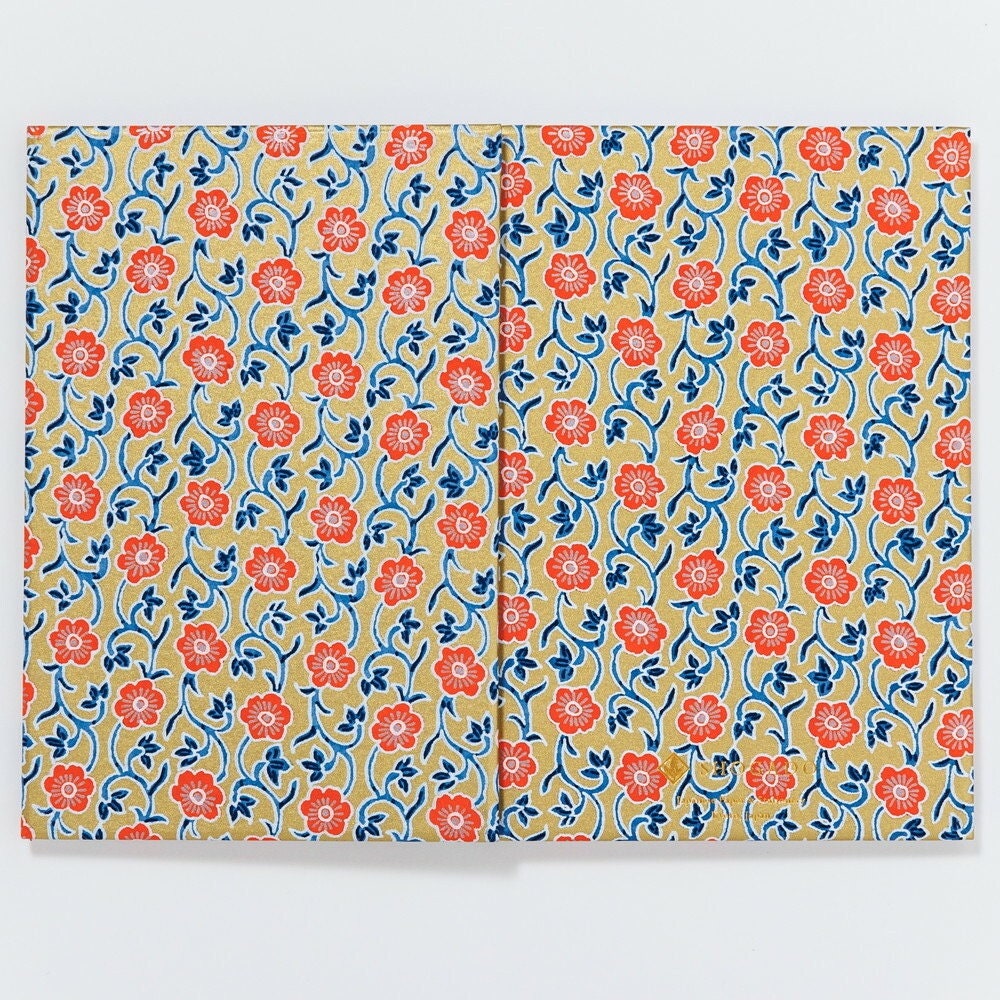 Goshuin-chou (Book Of Seals), Bright Orange & Blue Flowers