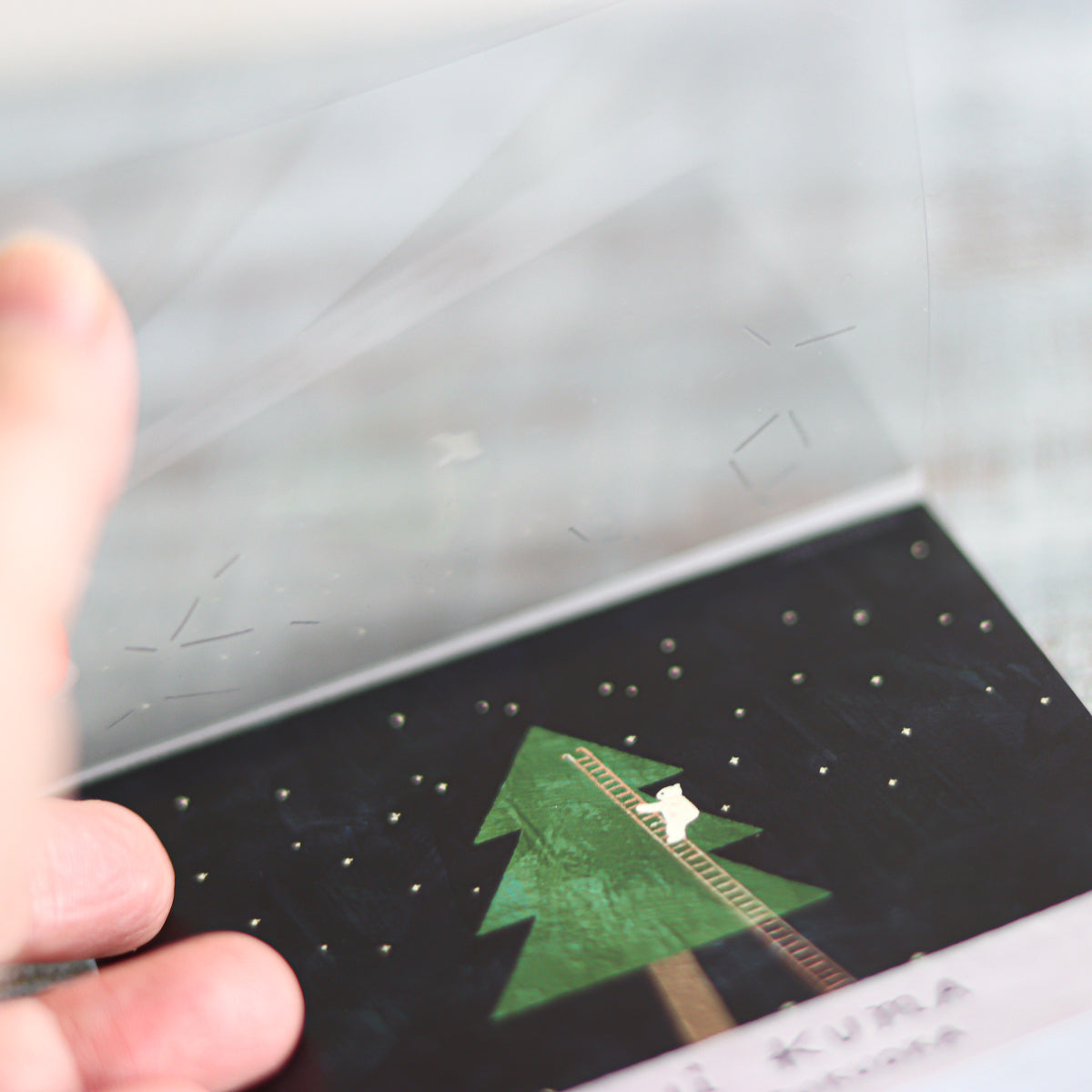 Memo Pad, Large, Tree with Bear & Ladder