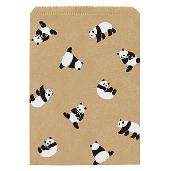 Gift Bags, paper, medium, brown with pandas