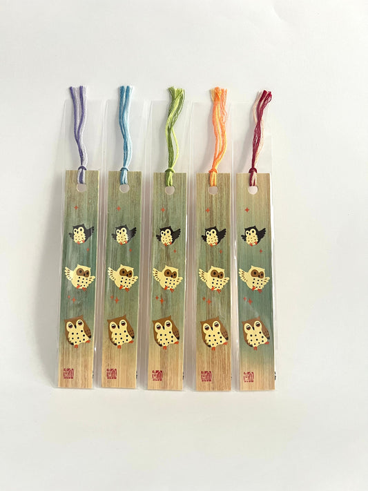 Bookmark, Bamboo, Owls