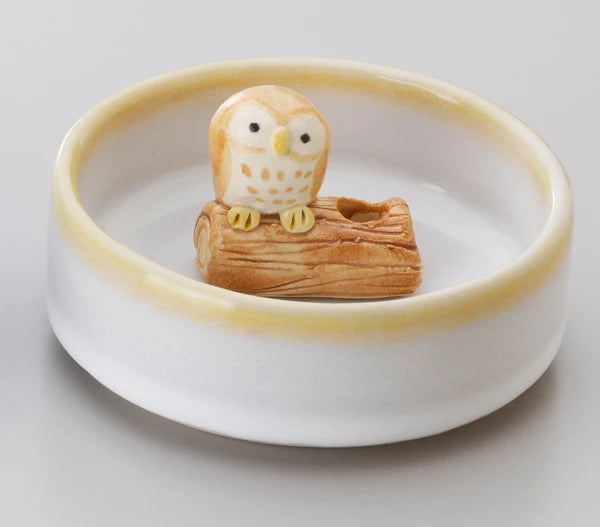 Japanese Incense Holder, Owl on a Log - Scents of Japan⠋