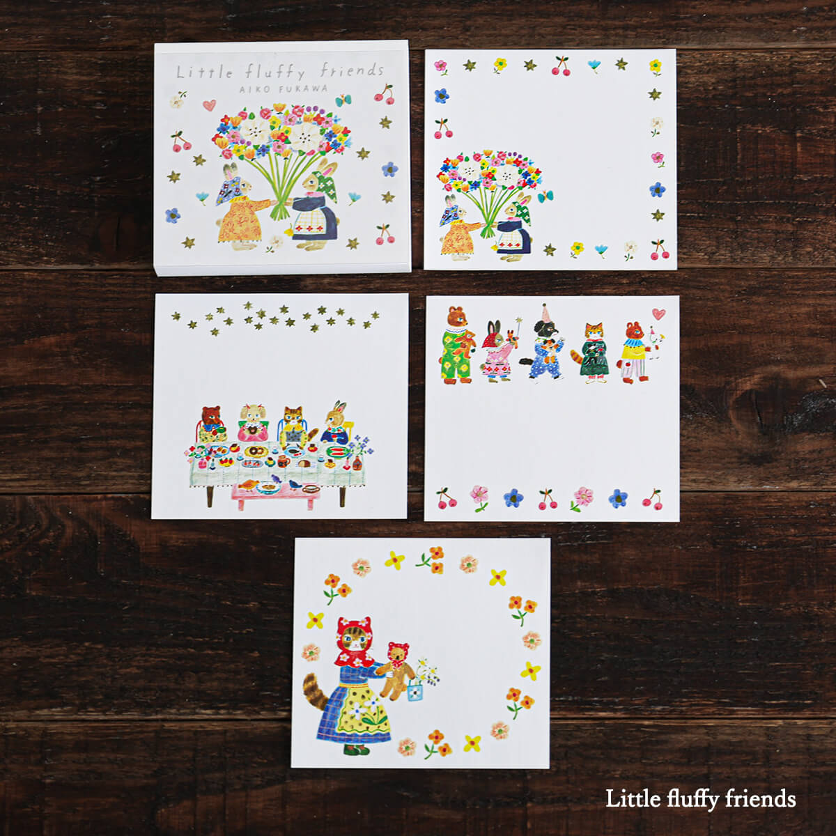 Memo Pad, Large, Rabbits & Flowers
