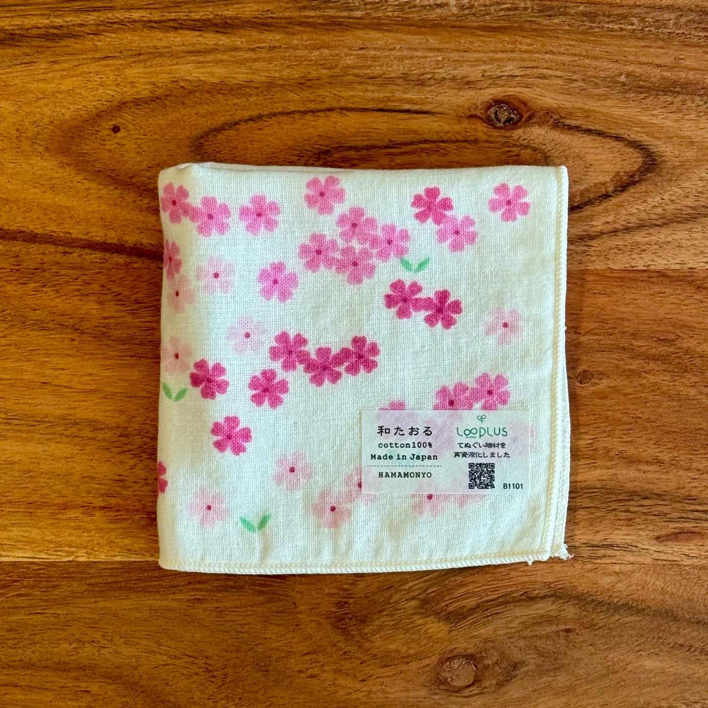 Japanese Face Washer, Spring Flowers, Folded - Scents of Japan