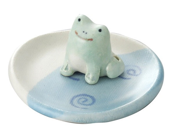 Incense Holder,  Frog on a Plate