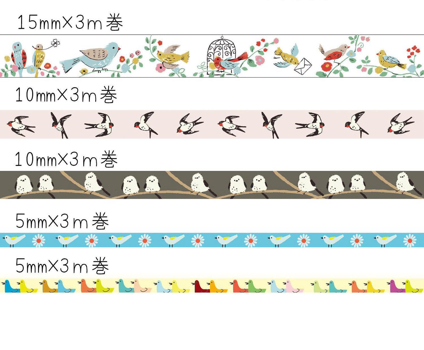 Tape, Masking, Mini, Birds