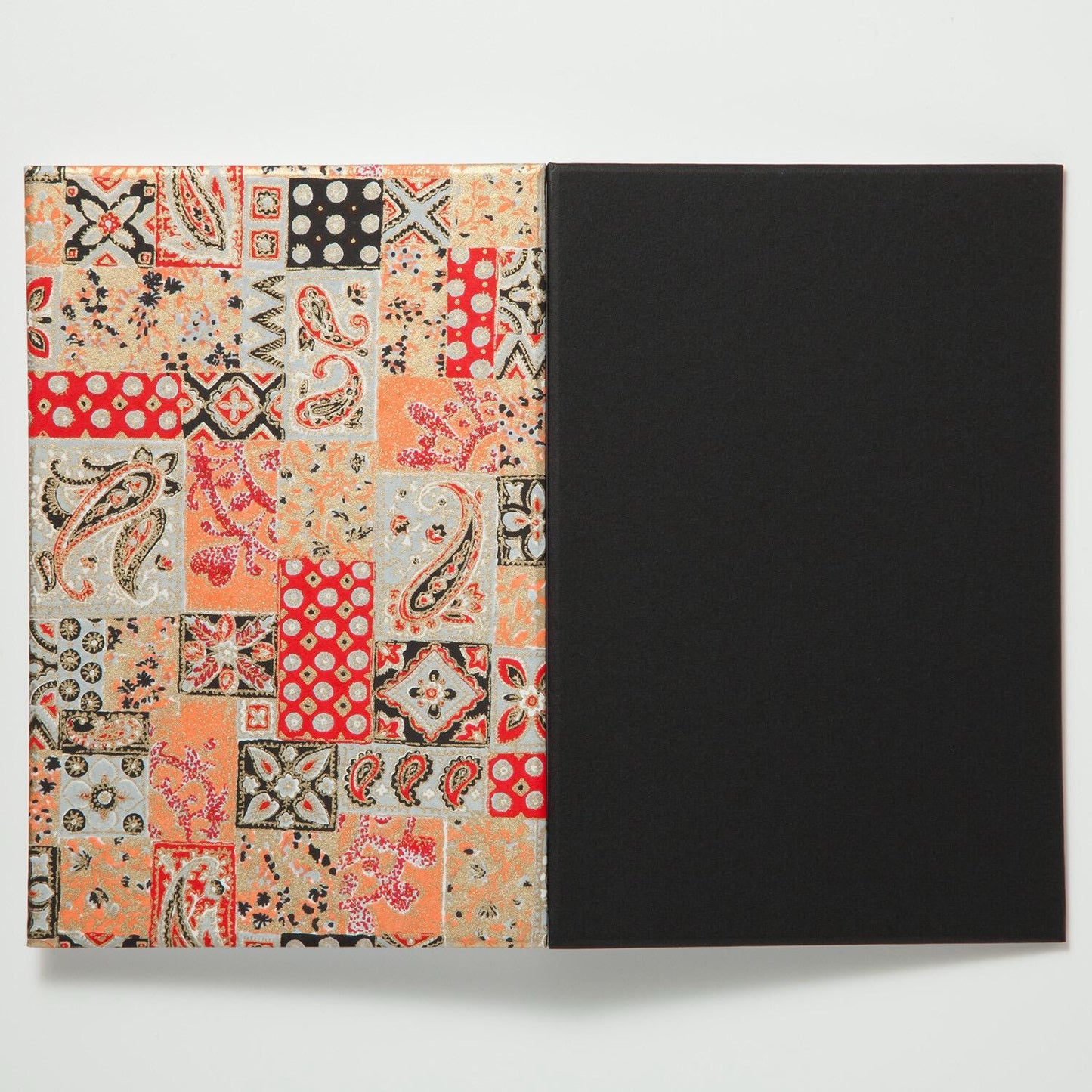 Goshuin-chou (Book Of Seals), Black & Apricot Square Pattern