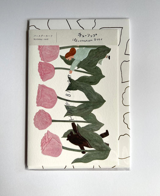 Card, Birthday, Tulips