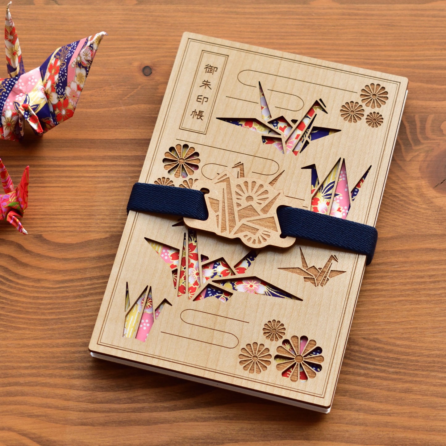 Goshuin Book Bands, Origami Crane (Blue)