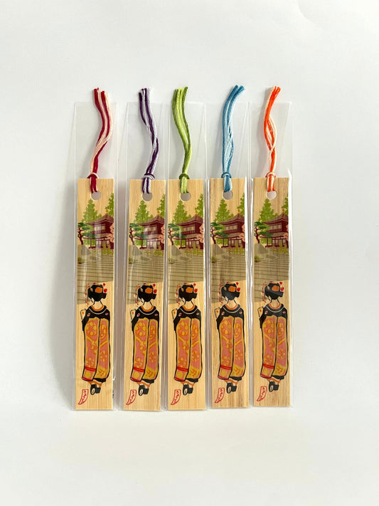 Bookmark, Bamboo, Geisha & Temple