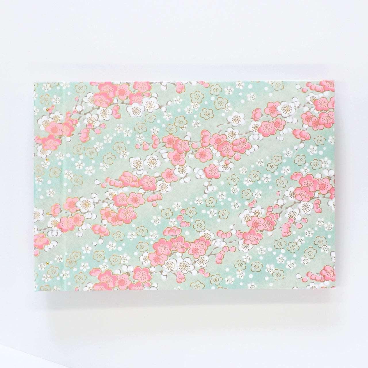 Goshuin Holder (Spread Size), Pink & White Flowers