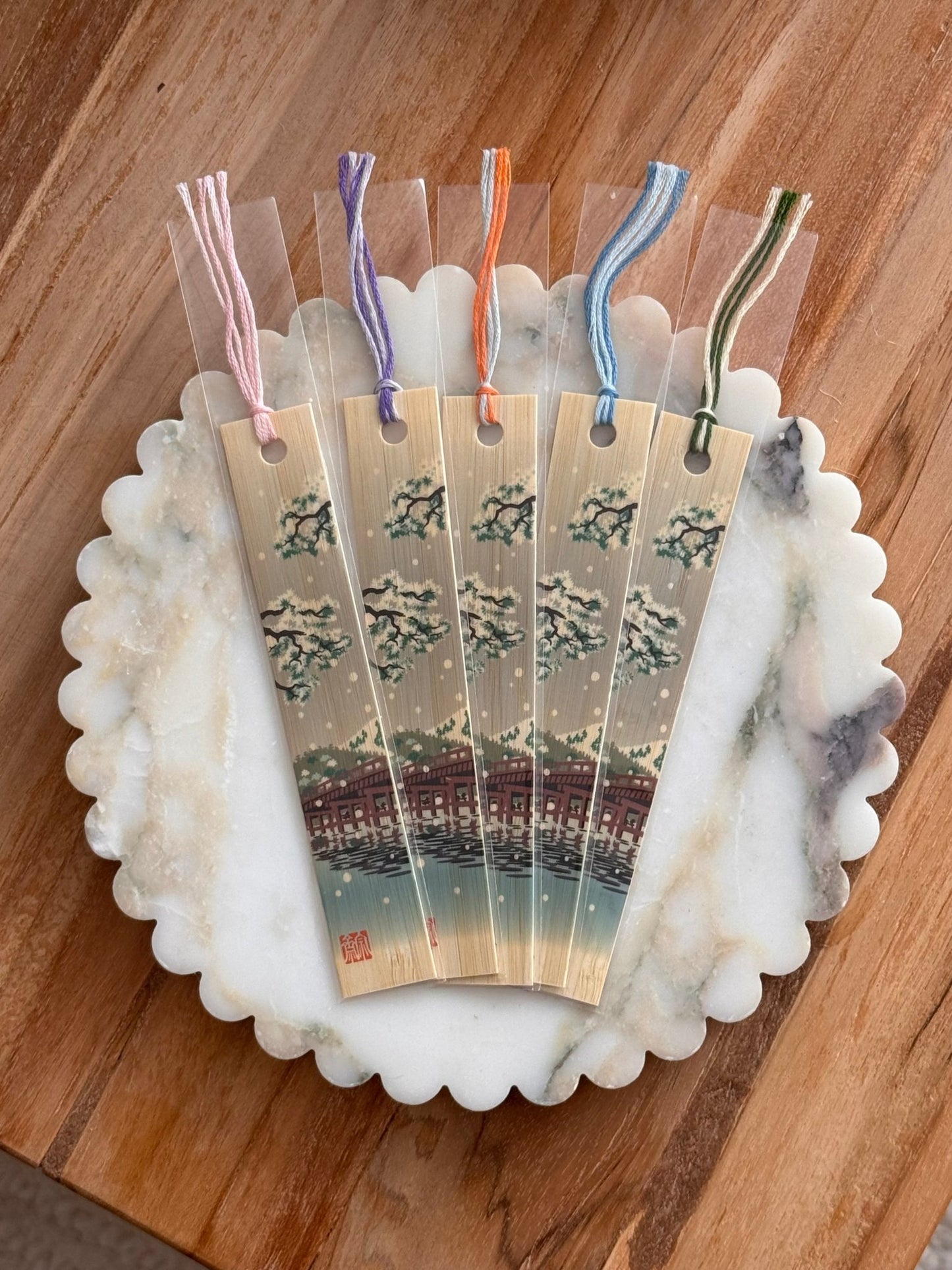 Japanese Bamboo Bookmark, Arashiyama, Winter Snow - Scents of Japan