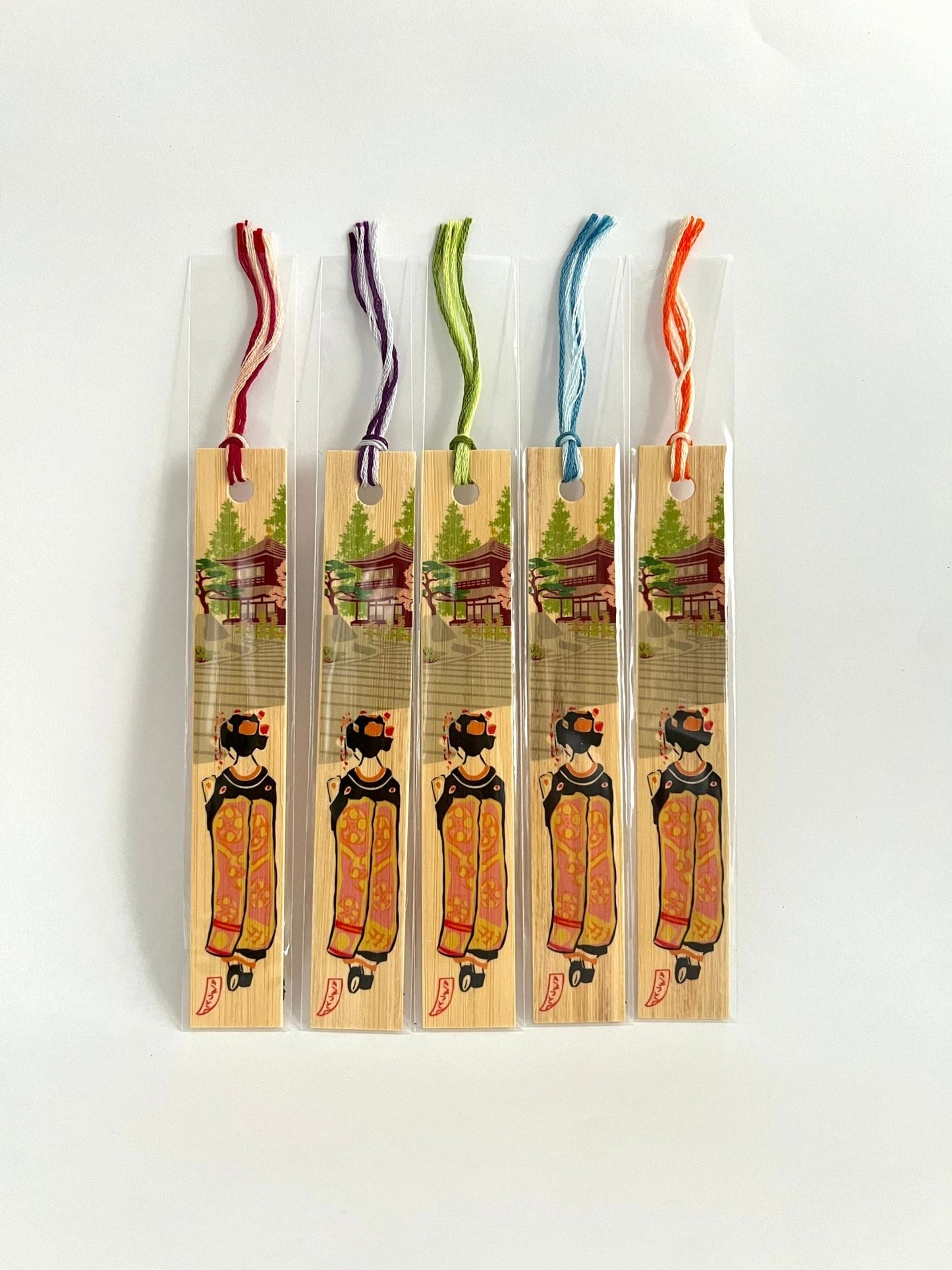 Japanese Bamboo Bookmark, Geisha & Temple - Scents of Japan