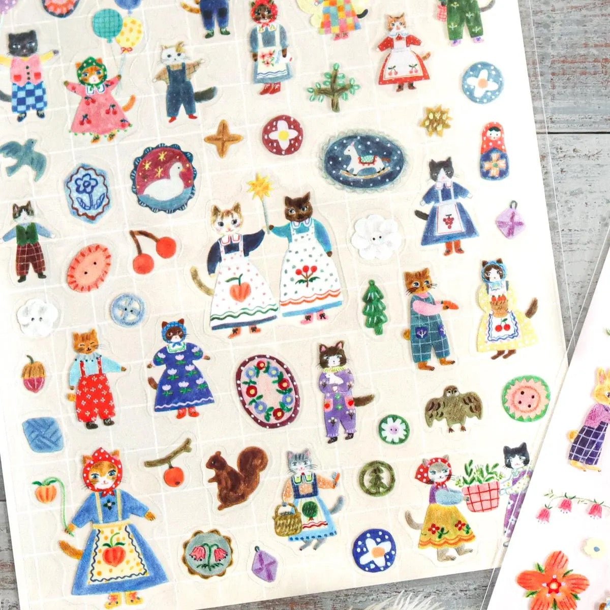 Japanese Cats & Buttons Stickers - Scents of Japan