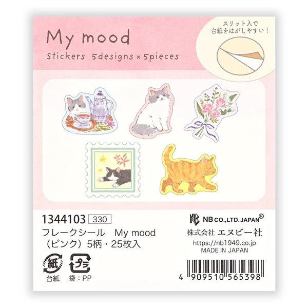 Japanese Flake Stickers – My Mood, Pink Cats - Scents of Japan