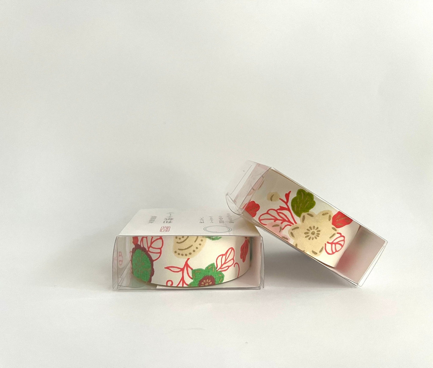 Washi Tape, Green, Cream & Orange Flowers - Scents of Japan