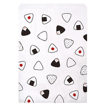Gift Bags, paper, medium, white with onigiri