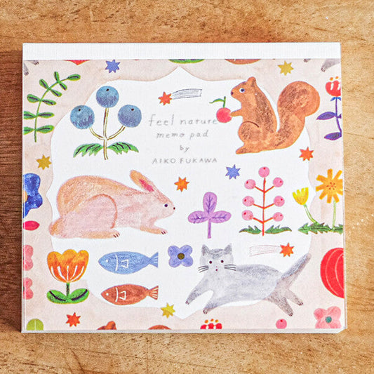 Japanese Memo Pad, Animal & Flowers by Aiko Fukawa - Scents of Japan