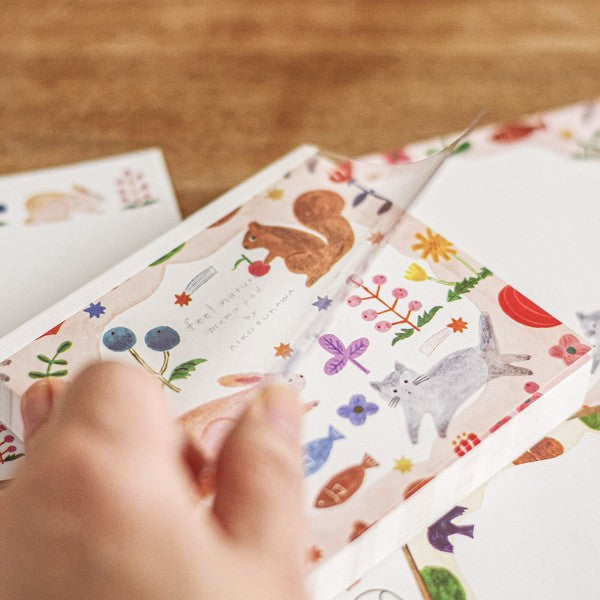 Japanese Memo Pad, Animal & Flowers by Aiko Fukawa - Scents of Japan