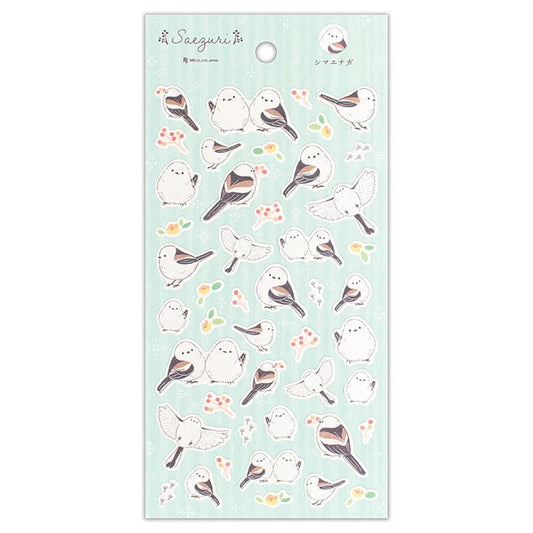 Japanese Stickers, Saezuri Fluffy White Birds - Scents of Japan