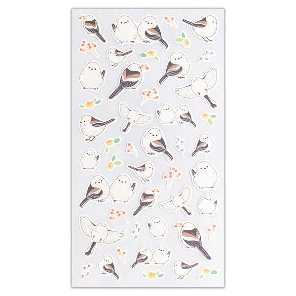 Japanese Stickers, Saezuri Fluffy White Birds - Scents of Japan