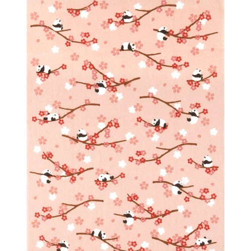 Japanese Handkerchief, Cherry Blossom Panda