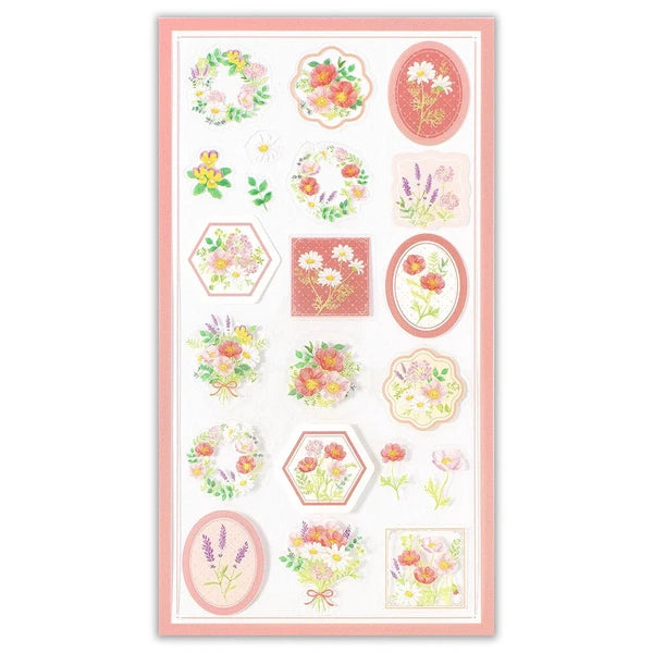 Japanese Stickers, My Garden Watercolour Flowers Pink - Scents of Japan