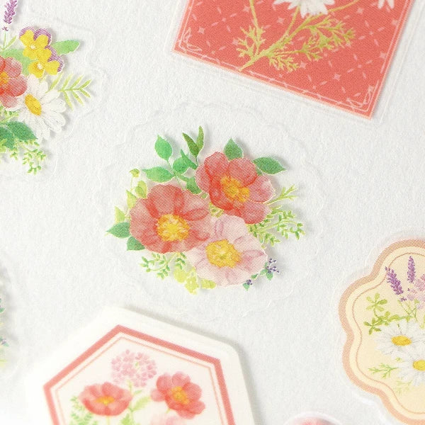 Japanese Stickers, My Garden Watercolour Flowers Pink - Scents of Japan