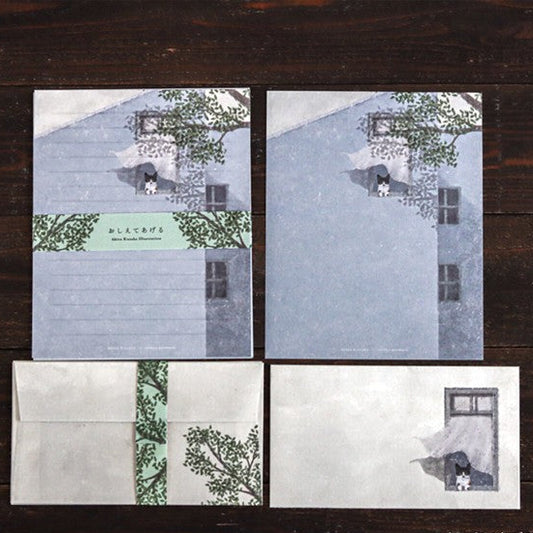 Japanese Cat Letter Writing Set - I'll Tell You - letter paper and envelopes - Scents of Japan