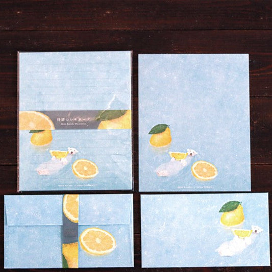 Japanese Lemon & Polar Bear Letter Writing Set - A Recipe for Self-Love - Scents of Japan