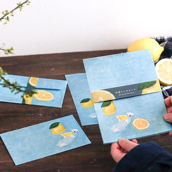Japanese Lemon & Polar Bear Letter Writing Set - A Recipe for Self-Love - Scents of Japan