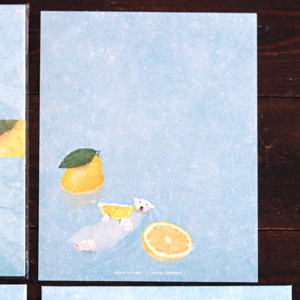 Japanese Lemon & Polar Bear Letter Writing Set - A Recipe for Self-Love - Scents of Japan