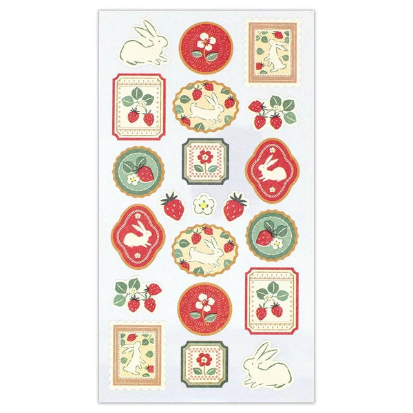 Japanese Stickers – Retro Modern Rabbits & Strawberries – Scents of Japan