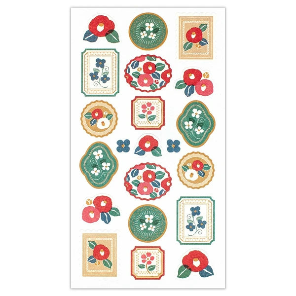Japanese Stickers – Retro Modern Camellias & Botanicals – Scents of Japan