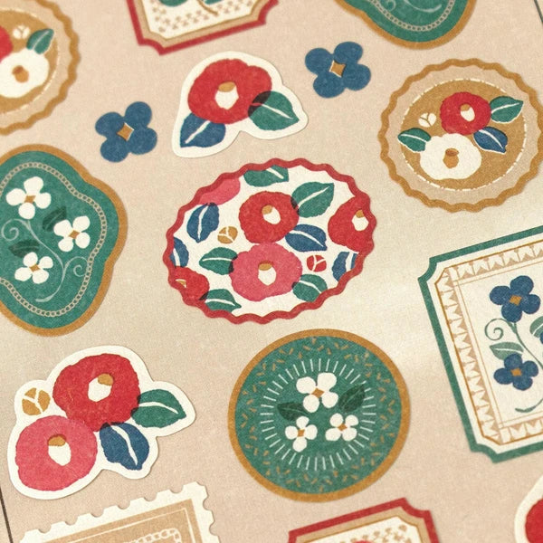 Japanese Stickers – Retro Modern Camellias & Botanicals – Scents of Japan