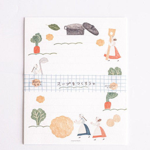 Japanese Letter Writing Set - Let's Make Soup - Scents of Japan