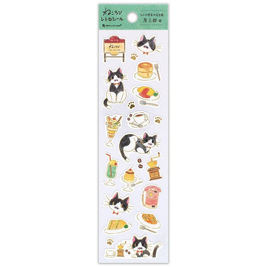 Japanese Retro Stickers – Cat in a Kissaten Café – Scents of Japan