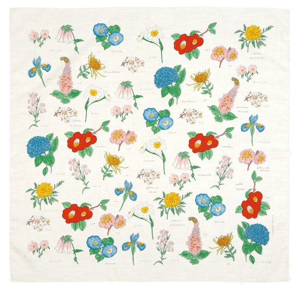 Japanese Handkerchief, Large, Flowers by Isabelle Boinot