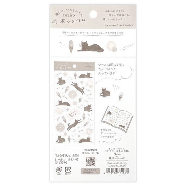 "Japanese Stickers – Awairo Ice Cream, Cat & Bubble – Scents of Japan"