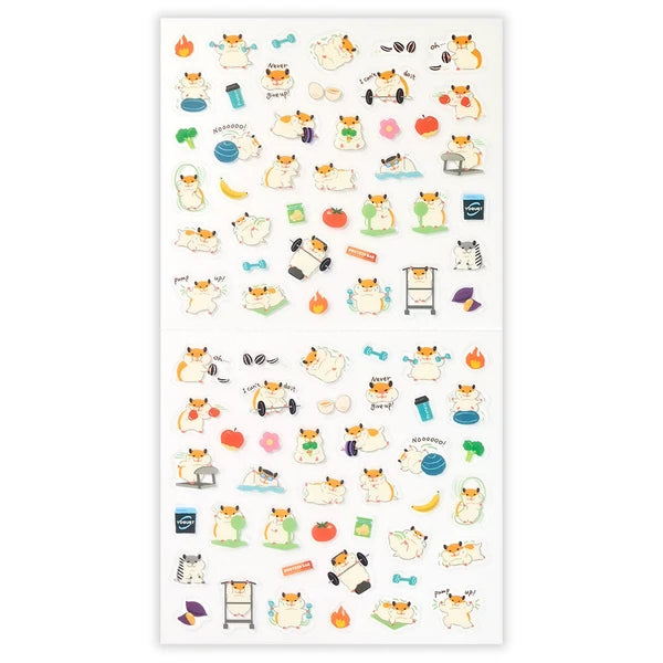 Japanese Planner Stickers – Hamster Workout & Exercise – Scents of Japan