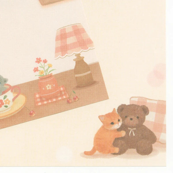 Japanese Memo Pad, Cat In Tea Cup - Scents of Japan