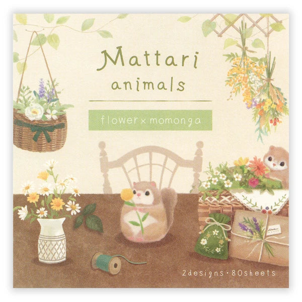 Japanese Memo Pad, Squirrel & Flowers - Scents of Japan