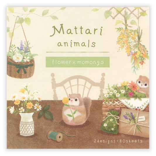 Japanese Memo Pad, Squirrel & Flowers - Scents of Japan