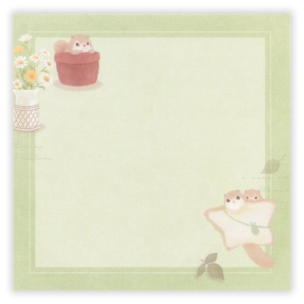 Japanese Memo Pad, Squirrel & Flowers - Scents of Japan