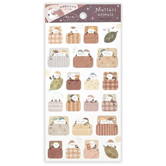 Japanese Stickers – Mattari Animals Sleepy Shima-enaga Birds – Scents of Japan