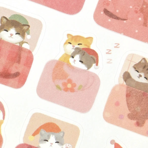 Japanese Stickers – Mattari Animals Sleepy Kittens – Scents of Japan
