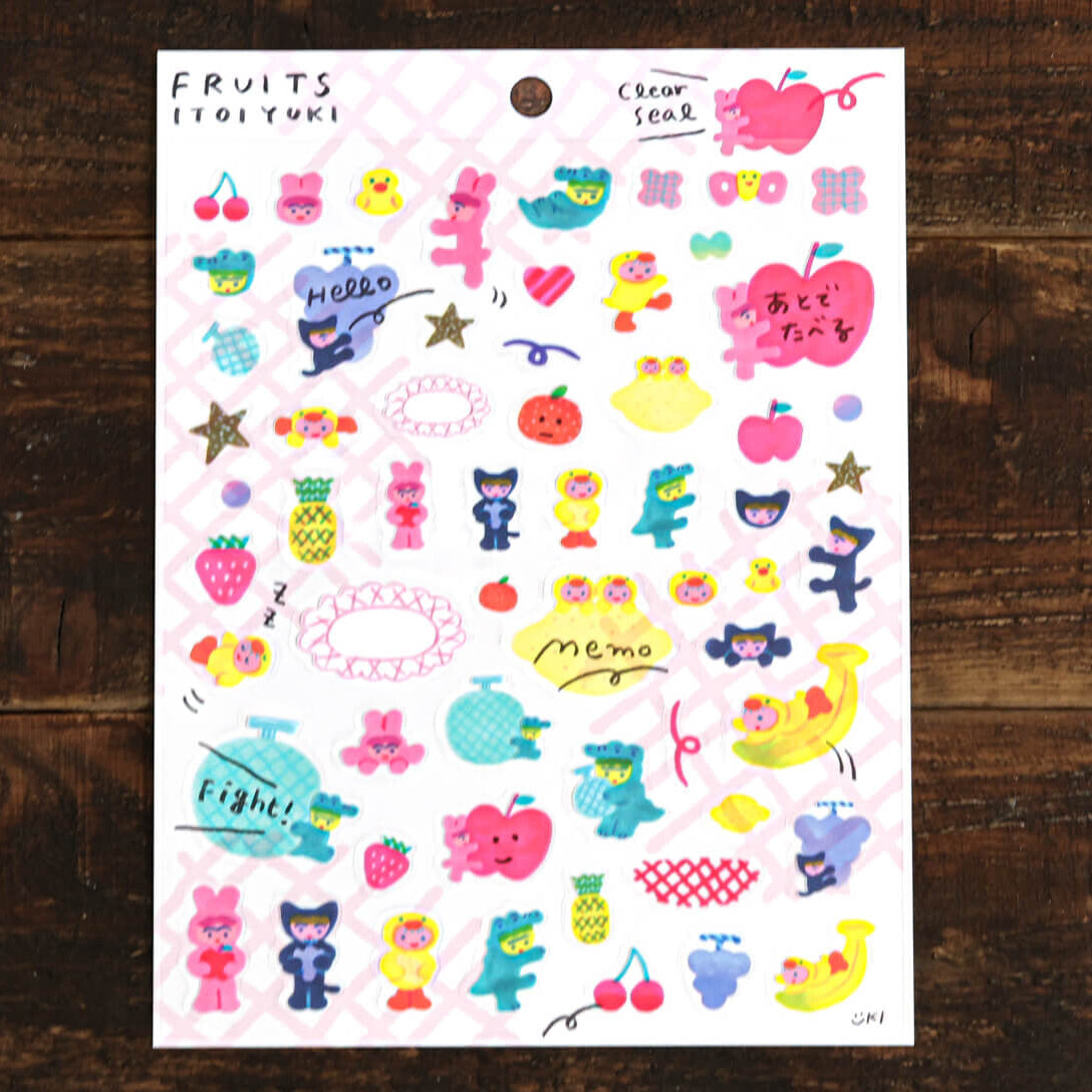Japanese Clear Stickers - Fruits by Itoi Yuki - Scents of Japan