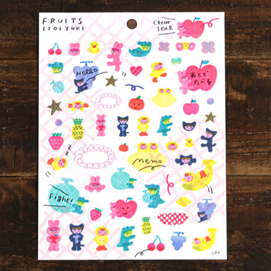 Japanese Clear Stickers - Fruits by Itoi Yuki - Scents of Japan