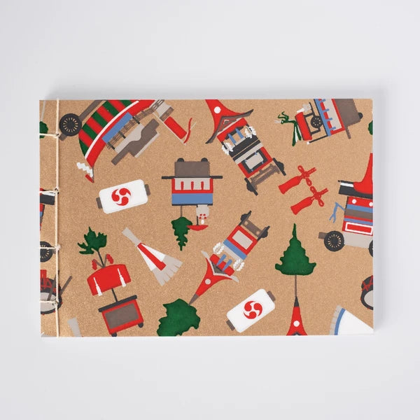 Notebook, A6, Yuzen Washi, Gion Festival, Gold