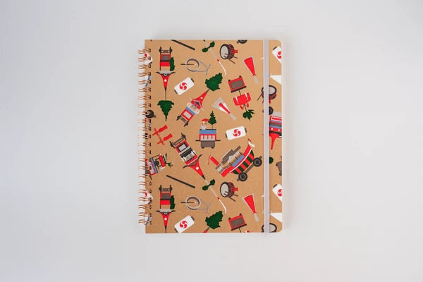 Notebook, Yuzen Washi Ring, Gion Festival, Gold